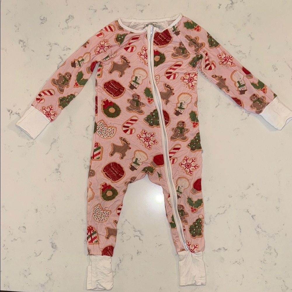 Caden Lane Christmas Cookie Convertible Zipper Romper